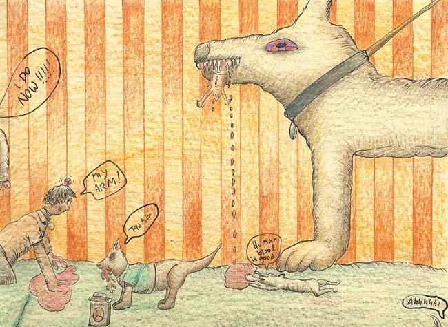Carnivorous K9 drawing - the carnivorous carnival spirit of america