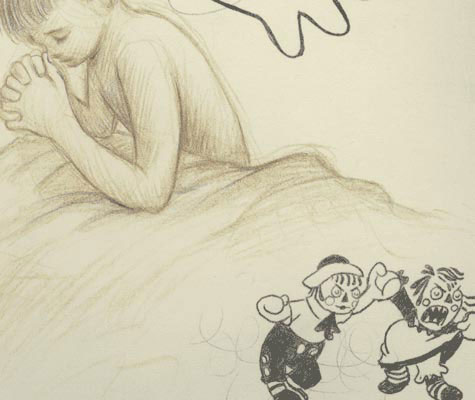 Prayer to the Holy Spirit picture-child Christian prayer-night time picture with Casper the Ghost pic 