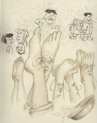 Holy kiss of charity & biblical foot washing service-Fred & Wilma Flinstone Picture 